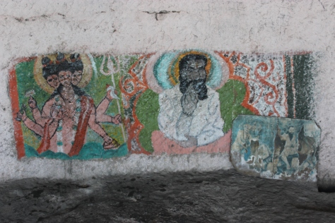 Fresco on the cave walls